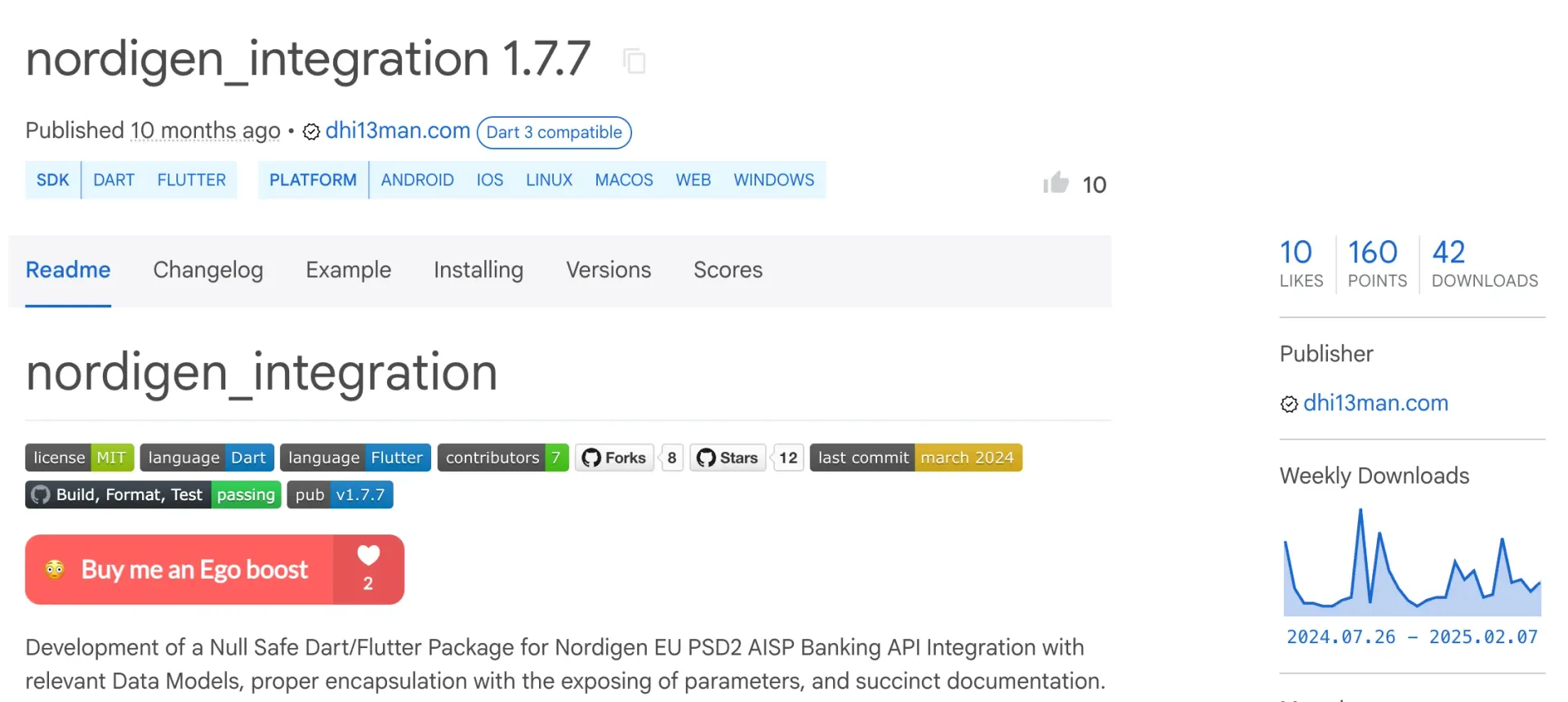 nordigen_integration: Open-Source Dart/Flutter library for Nordigen EU PSD2 AISP Banking API Integration